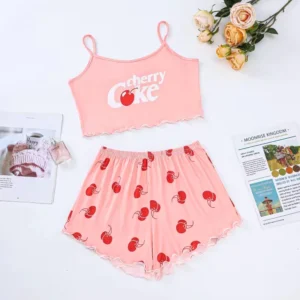 Summer Outfit Camisole and shorts halter shorts pajamas - Image 2