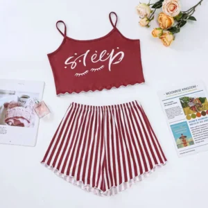 Summer Outfit Camisole and shorts halter shorts pajamas - Image 4