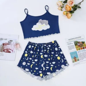 Summer Outfit Camisole and shorts halter shorts pajamas - Image 6