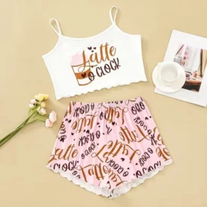 Summer Outfit Camisole and shorts halter shorts pajamas - Image 8