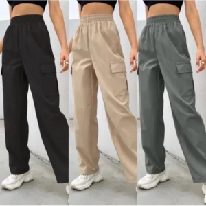 Cargo Pants/Taslan Fabric Jogger Pants with 2 pocket Free size - Image 4