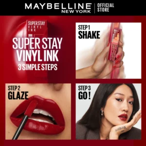 Maybelline Superstay Vinyl Ink Liquid Lipstick - 16HR Long Lasting, Transferproof, Smudgeproof - Image 8