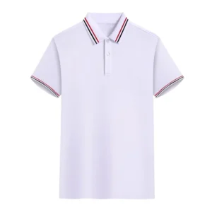 Unisex stripe polo shirt multiple color stand neck striped collar golf polo shirt for women men - Image 3