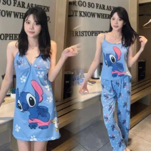 3in1 Korean Sling casual Night Dress pajama thin section sleeveless sleepwear For Women
